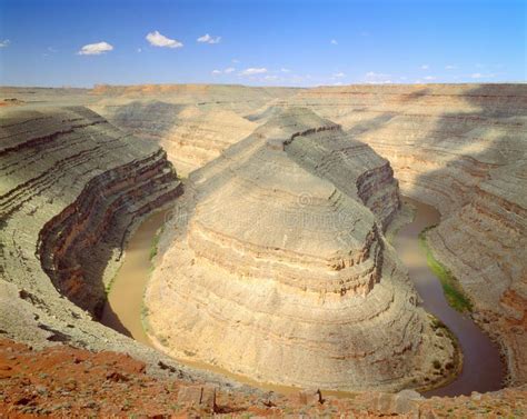 Aerial View of Goosenecks State Park, UT Stock Image - Image of america ...