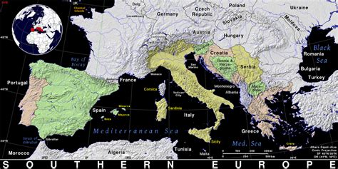 Map Of Southern Europe – Topographic Map of Usa with States