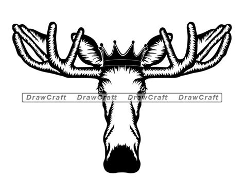 Moose In Crown Svg King Moose Svg Queen Moose Svg Moose Cut Etsy