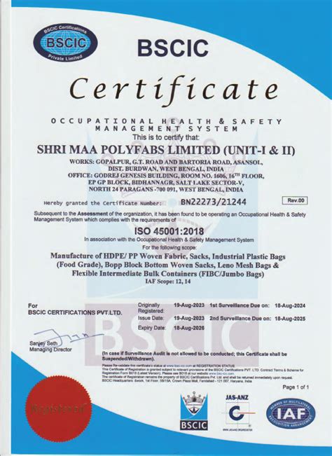 Certifications Shrimaa Group