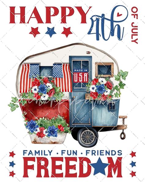 4th Of July Patriotic Camper Stars And Stripes USA Flag DIY Sign Making