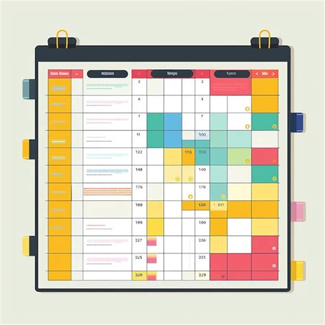 page   schedule chart pictures