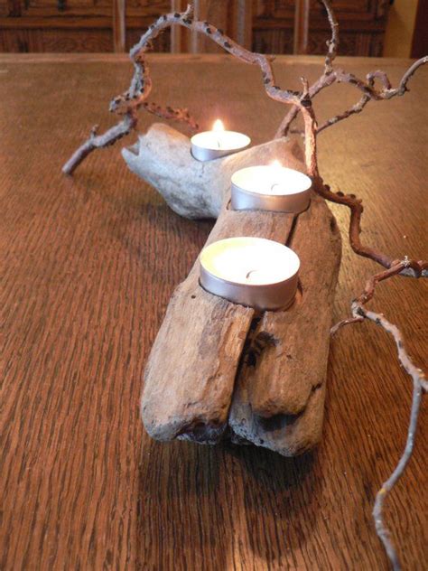 Driftwood Candle Holder Driftwood Center Piece 131 Holiday Etsy