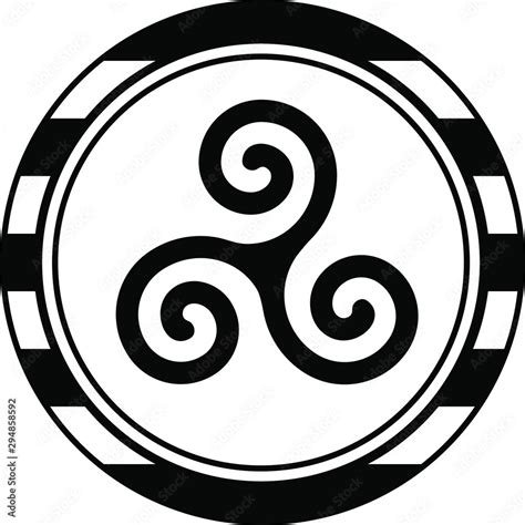 Vecteur Stock Triskel Symbol Celtic Of Brittany France On The Black