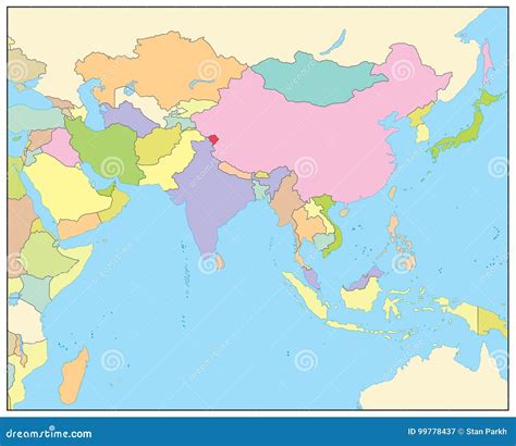 South Asia Map And Flat Map Markers Vector Illustration | CartoonDealer ...