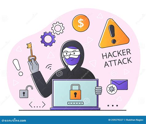 Hacker Activity Concept Stock Vector Illustration Of Internet