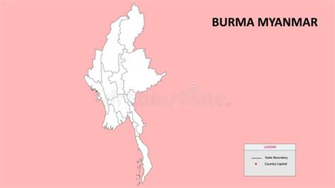 Myanmar Burma Political Map Stock Illustrations Myanmar Burma