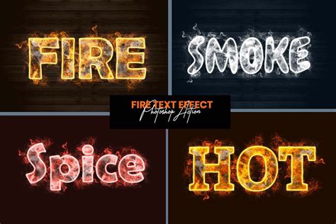 Fire Text Effect Photoshop Action - Design Cuts