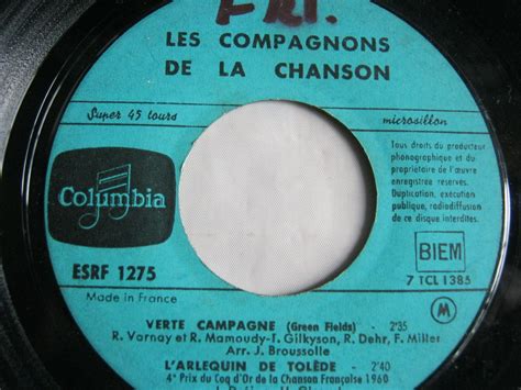 Les compagnons de la chanson Verte campagne L arlequin de Tolède