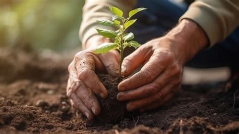 Premium Ai Image A Person Holding A Potted Plant In A Garden