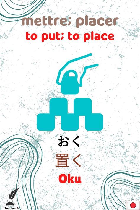 Japanese Vocabulary Japanese Flashcard Vocabulaire Japonais Mettre