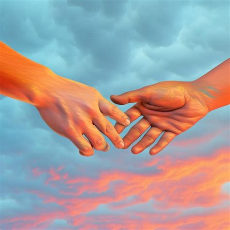 Premium AI Image There Are Two Hands Reaching For Each Other In The