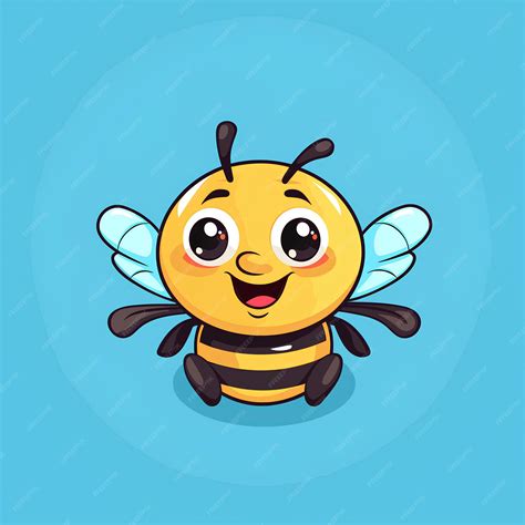 Premium Vector A Cute Cartoon Bee Flying