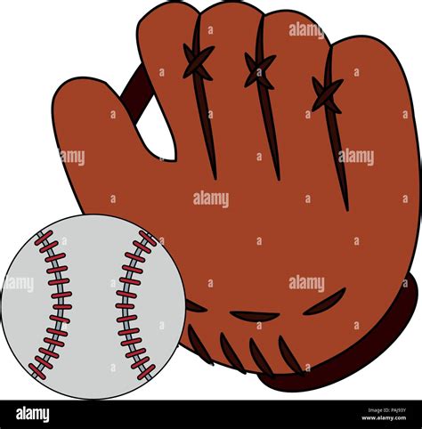 Baseball Leather Glove Vector Illustration Graphic Design Stock Vector