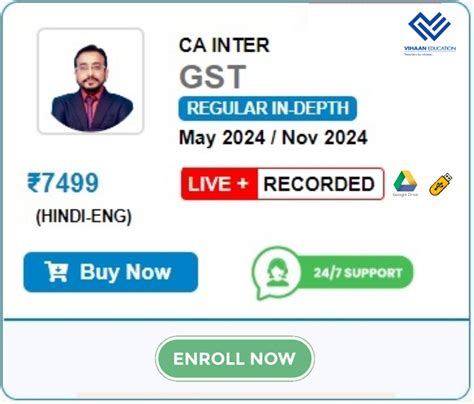 Ca Inter Indirect Tax Idt Gst Icai New Pattern Regular Batch By Ca