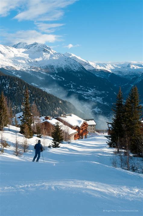 Late afternoon above Les Eucherts ski village, La Rosière, in the ...