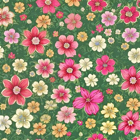 Premium AI Image Pink Flowers On Green Background