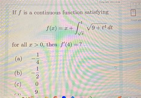 Solved If F Is A Continuous Function Satisfying