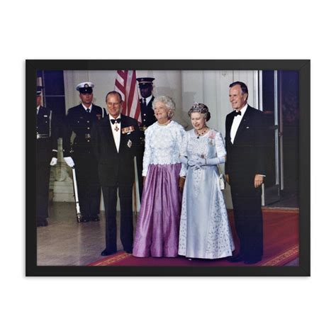 The Queen And Prince Philip With Bushes At The White House Etsy