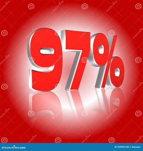 97 97 Percent As A 3d Illustration 3d Rendering Stock Illustration