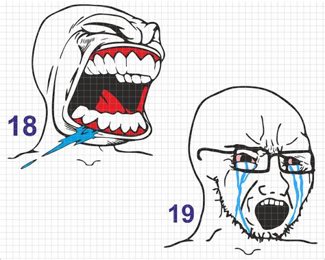 Wojak Face Meme Template Svg Png Cricut File Layered Cut Design For