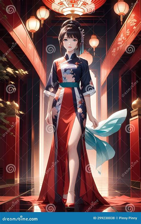 One Anime Girl With Confidence Steps Into Spotlight Her Qipao