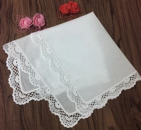 Set Of 12 Fashion Women S Handkerchief White Cotton Wedding