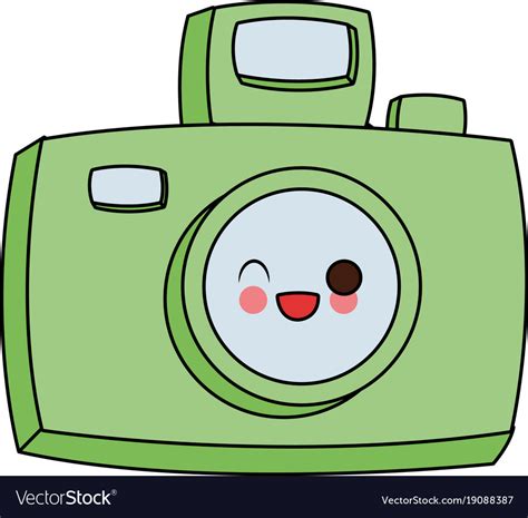 Vintage Photographic Camera Cute Kawaii Cartoon Vector Image