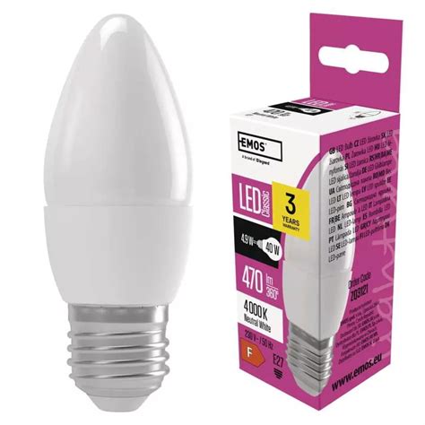 Żarówka Led świeczka E27 4 9w 40w Neutralna Biel Ab Expert