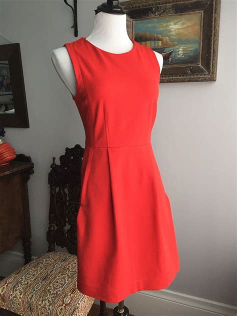 Madewell Solid Red Cotton Blend Sleeveless Sheath Dress Size 4