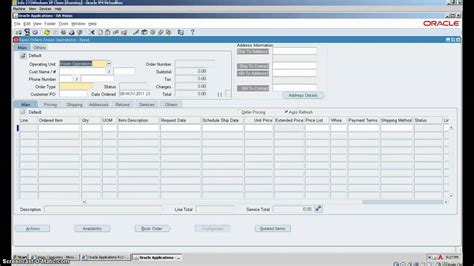 Oracle Order Entry Create Sales Order Line Youtube