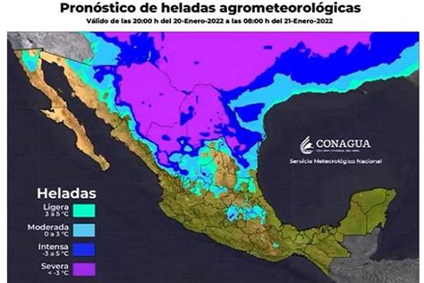 Heladas de intensas a severas alerta Protección Civil