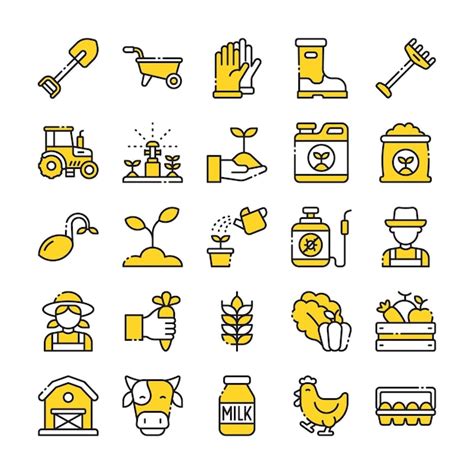 Premium Vector Farming And Agriculture Icon Set In Duotone