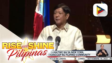 Pres Marcos Jr Dumating Na Sa New York Pangulo Mainit Na Tinanggap