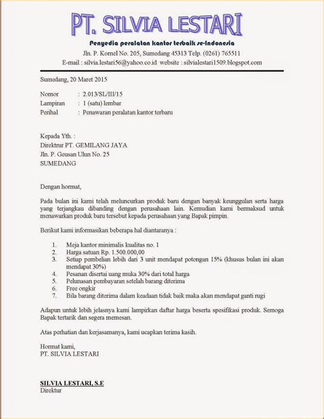 Contoh Surat Permintaan Penawaran Barang Elektronik Homecare24