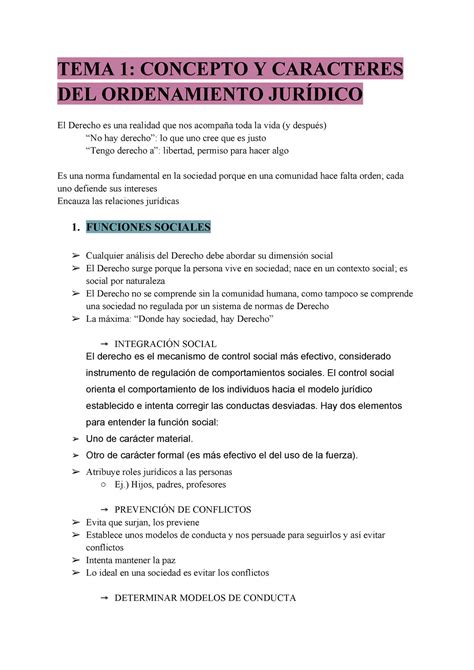 Todo Civil Tema Concepto Y Caracteres Del Ordenamiento Jur Dico El