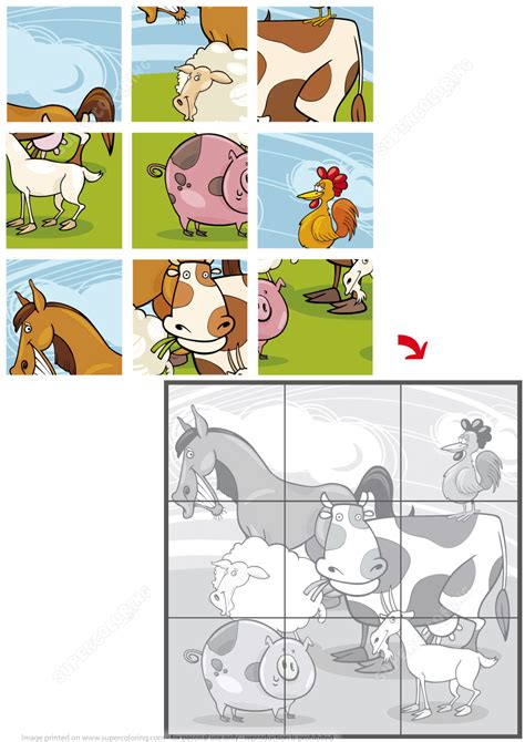 Farm Animals Jigsaw Puzzle | Free Printable Puzzle Games