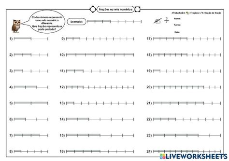 Fra Es Na Reta Num Rica Parte Worksheet School Subjects Workbook