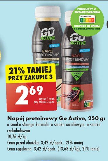 Napój proteinowy słony karmel Go active cena promocje opinie