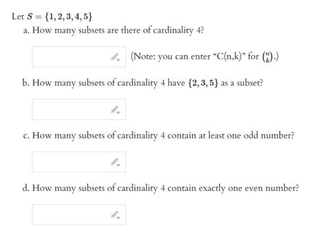 Solved Let S A How Many Subsets Are There Of Chegg