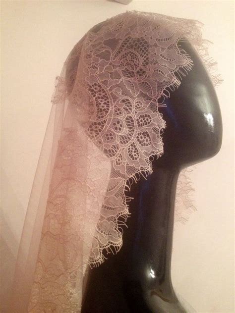 Blush Pink Lace Veil Blush Veil Lace Veil Beautiful Spanish Style