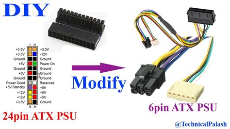 24 Pin To 6 Pin Pci Atx Main Power Supply Modify Diy Technical