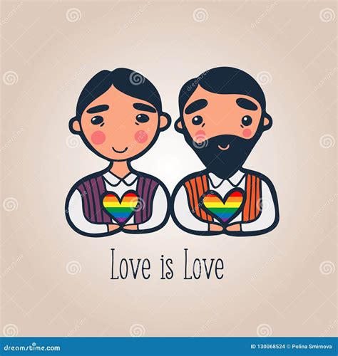 Ejemplo Lindo Del Vector De Los Pares Gay Ilustraci N Del Vector