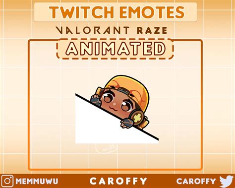 Cute Animated Valorant Raze Bongo Emote Twitch Discord Etsy