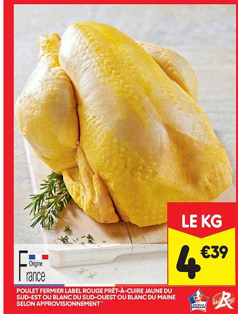 Promo Poulet Fermier Labelrouge Pret A Cuire Jaune Du Chez Leader Price