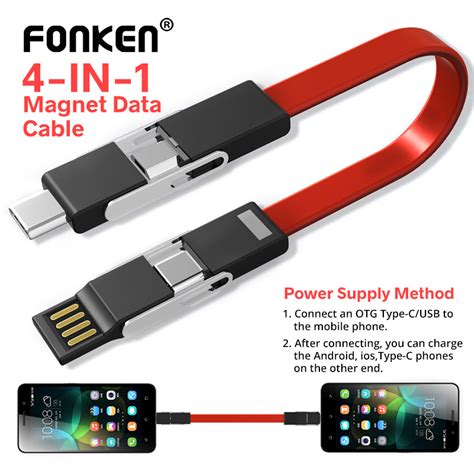 Fonken In Micro Usb Cable Magnetic Charging Short Phone Type C