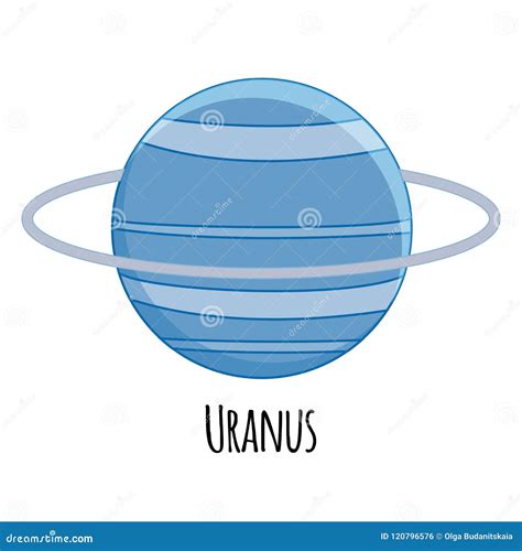 Cartoon Uranus Planet. Vector Illustration Isolated on White Ba Stock ...