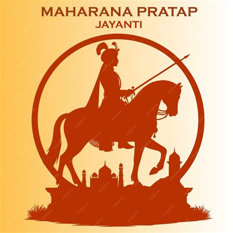 Premium Vector Maharana Pratap Jayanti Chetak Silhouette Ride