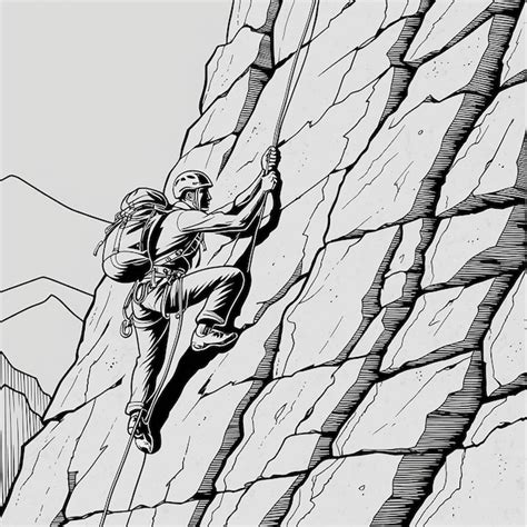 Climbing Illustration Premium Ai Generated Image