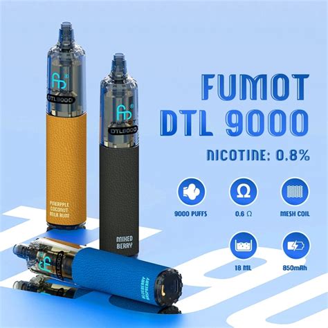 Einweg E Zigaretten Fumot RandM DTL 9000 Züge Vape Großhandel mit